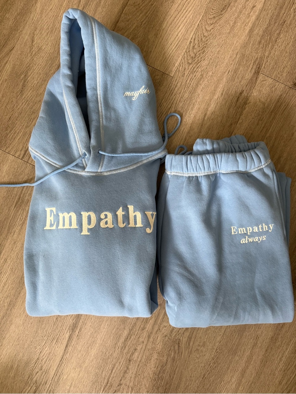 The Mayfair Group "Empathy Always" Light Blue Sweat Set